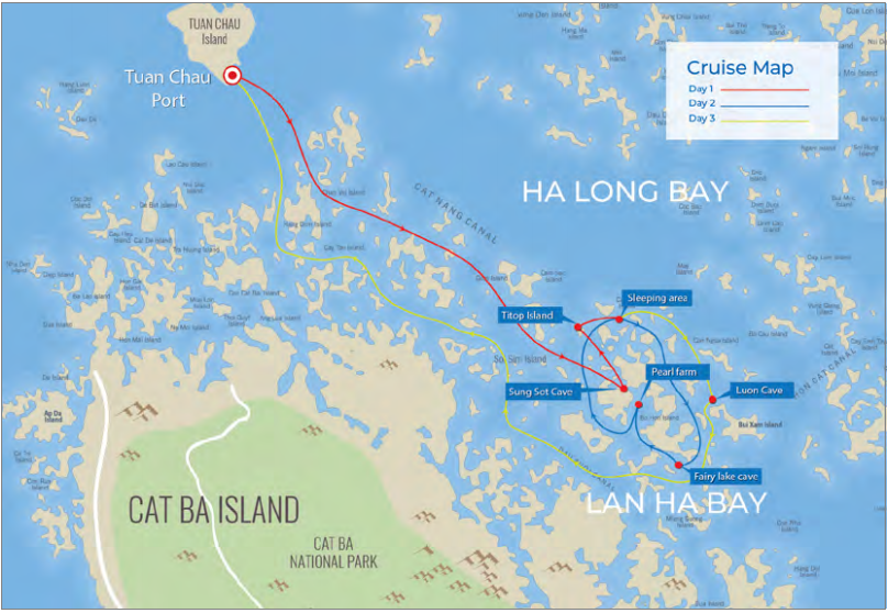 Ha Long Bay 3 Day 2 Night Cruise Map.png